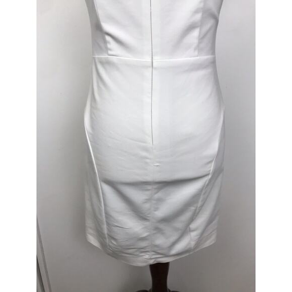 Zara Trafaluc Sheath Dress Beaded Shoulder Mini Stretch Ivory - Picture 8 of 8